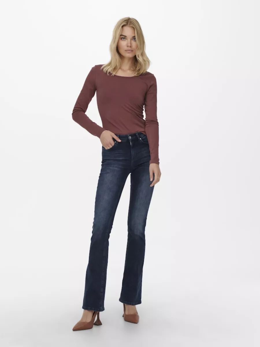 ONLY-ONLBLUSH MID FLARED DNM REA409 NOOS-15233833-Blue Black Denim-DONKER BLAUW