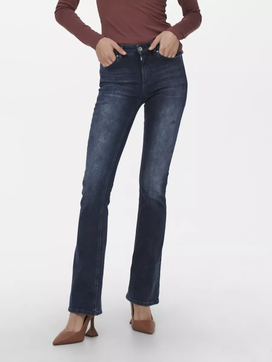 ONLY-ONLBLUSH MID FLARED DNM REA409 NOOS-15233833-Blue Black Denim-DONKER BLAUW