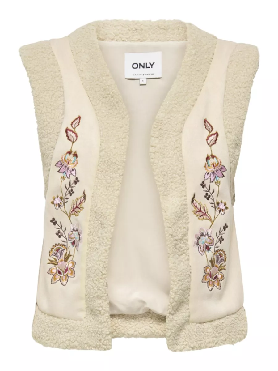 ONLY-ONLFRIDA FLOWER EMB. WAISTCOAT CS O-15324172-Multi Color Flower-STONE