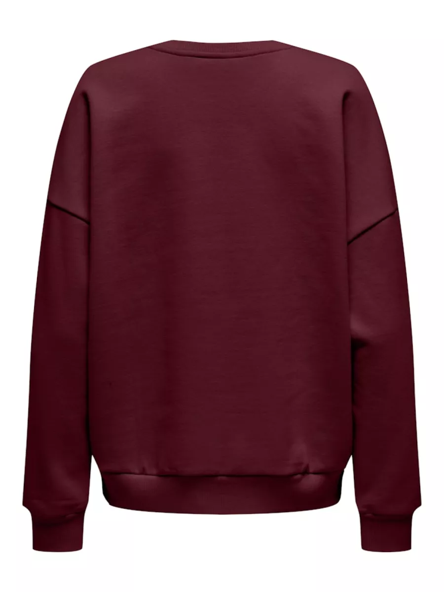 ONLY-ONLVICTORY L/S O-NECK FIT SWT-15362900-Cabernet-BORDEAUX