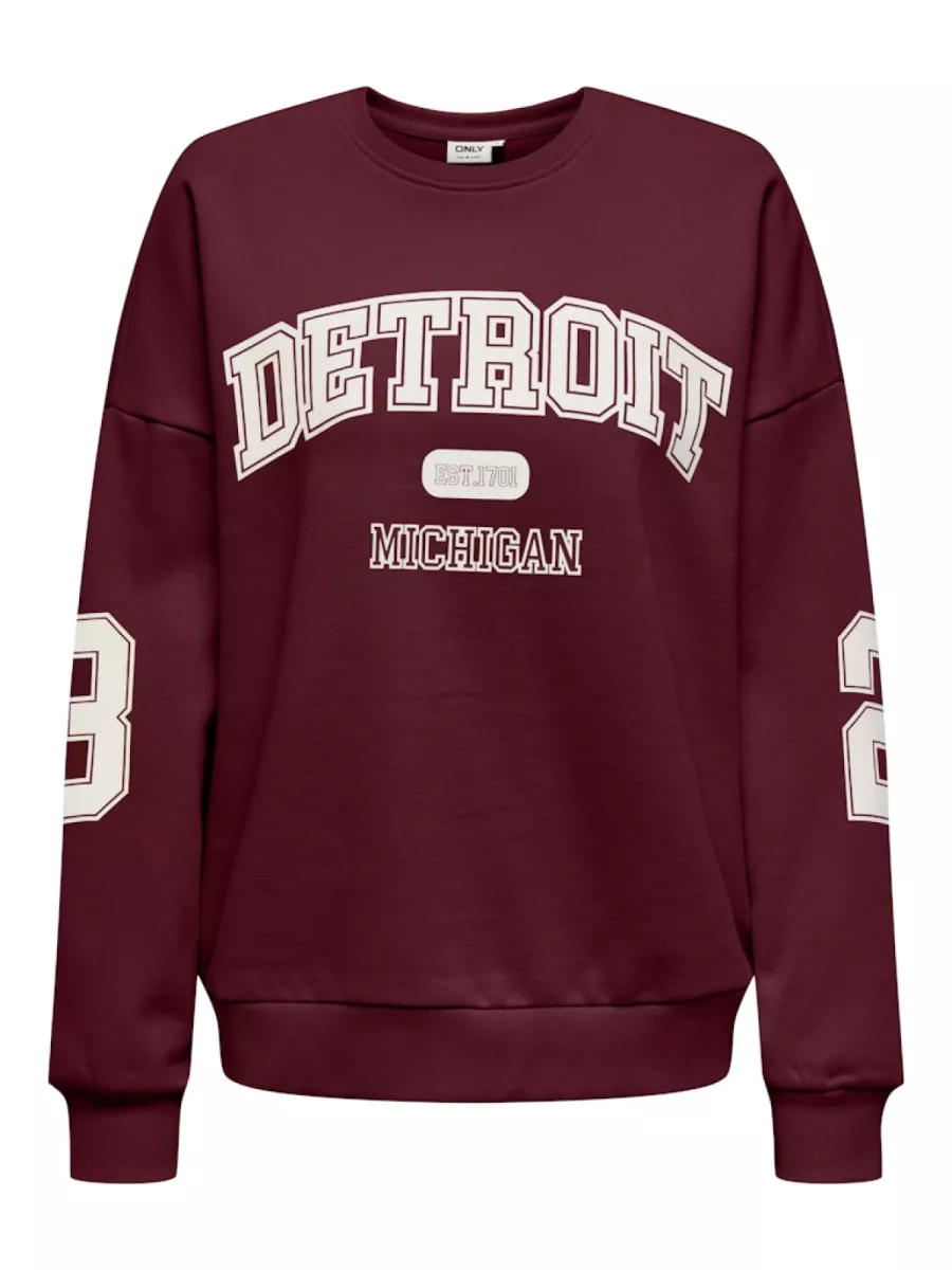 ONLY-ONLVICTORY L/S O-NECK FIT SWT-15362900-Cabernet-BORDEAUX