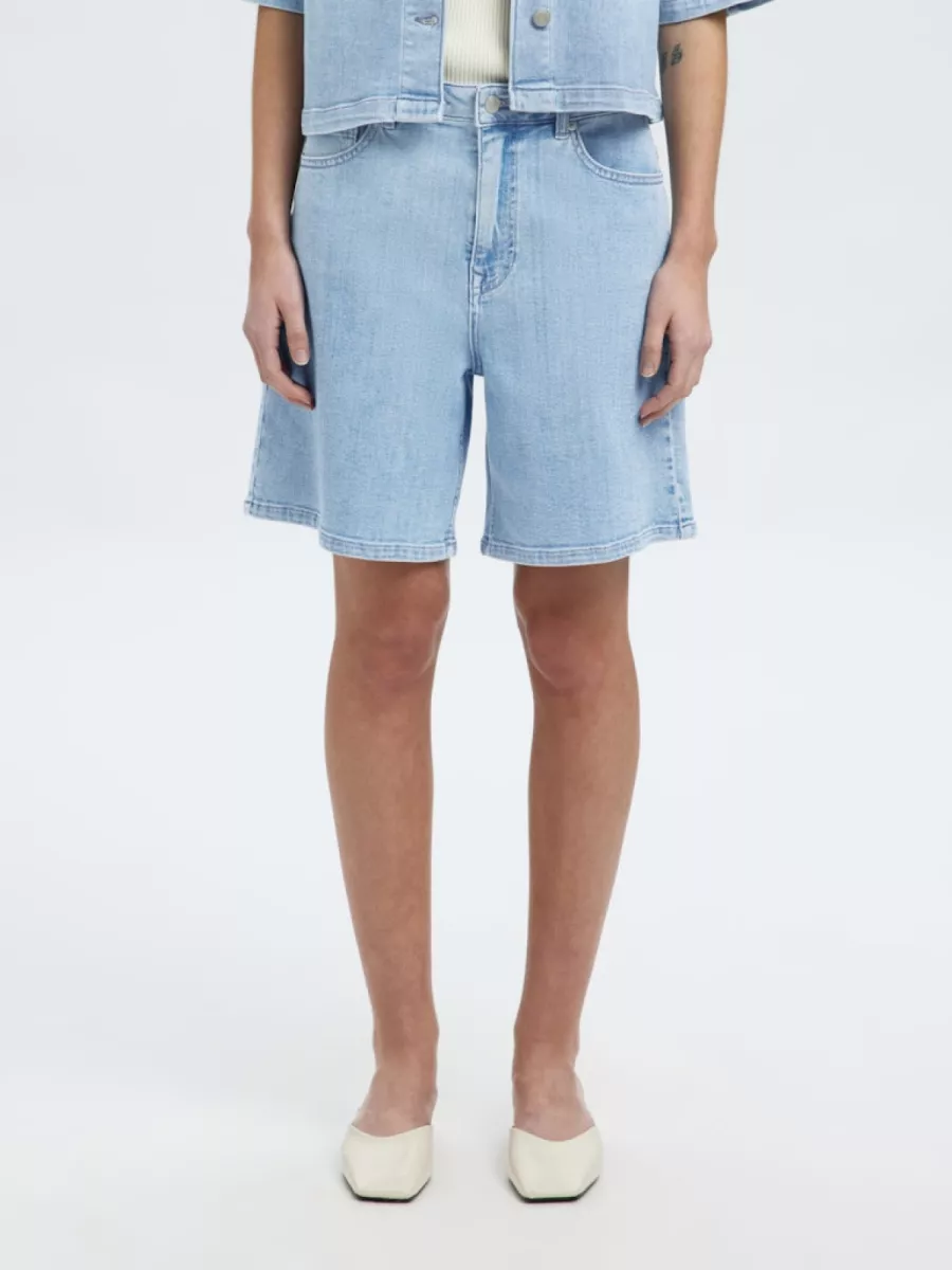 Selected Femme-SLFANYA-GRY HW DENIM SHORTS-16099248-Light Blue Denim-LICHT BLAUW