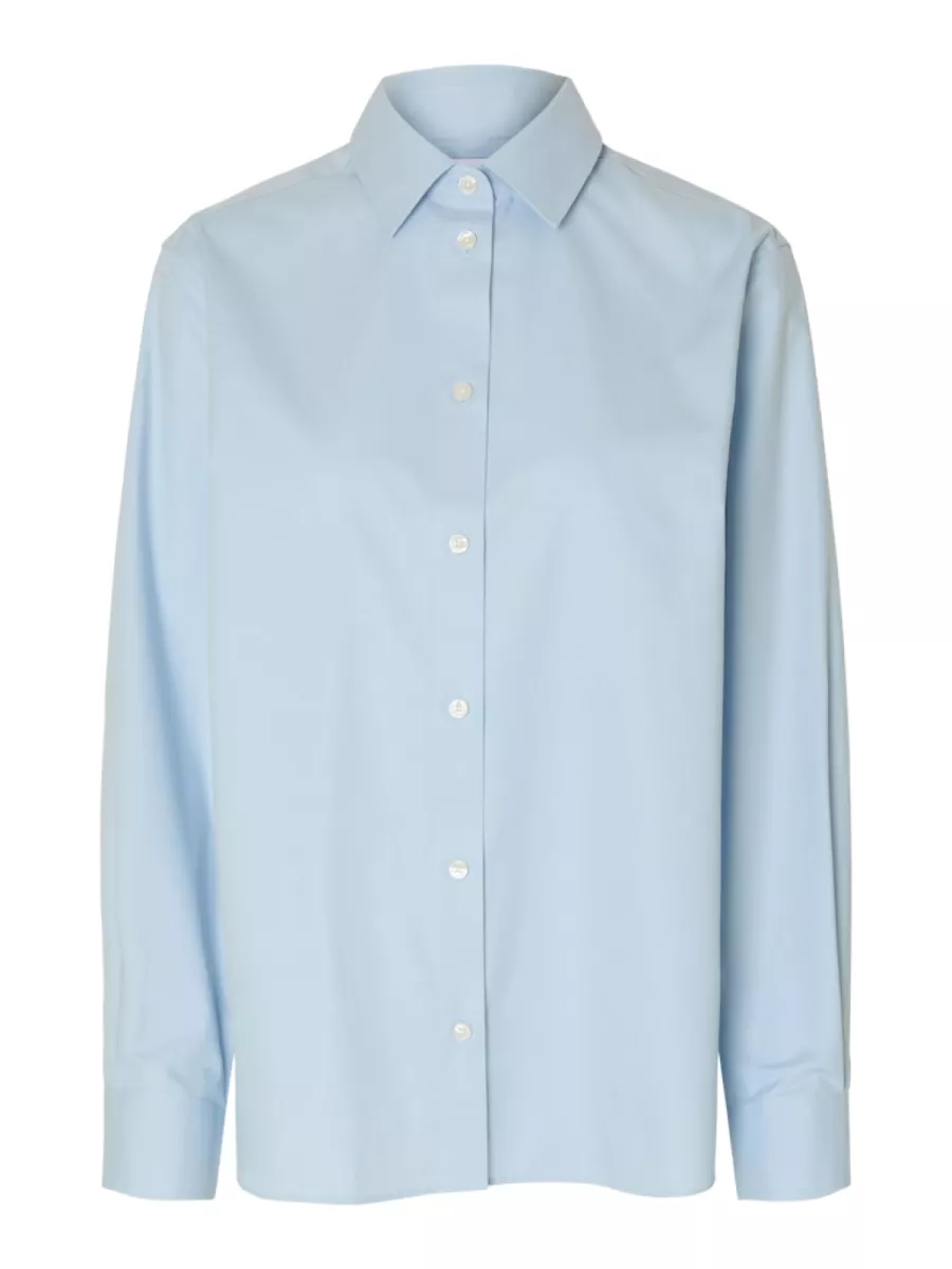 Selected Femme-SLFESTER LS RELAXED SHIRT NOOS-16098133-Cashmere Blue-BLUE