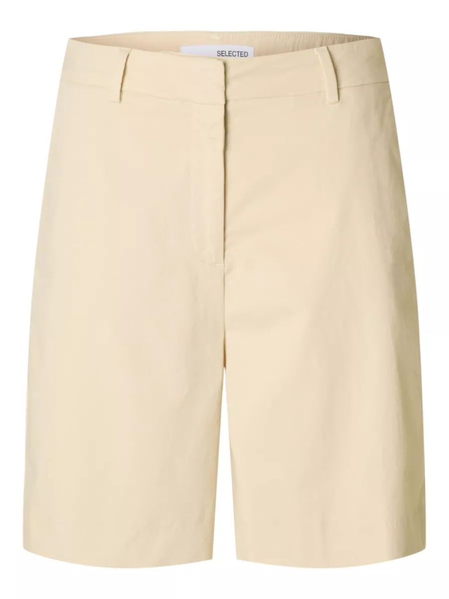 Selected Femme-SLFVIENNA HW WIDE SHORTS-16097726-Birch-CREME