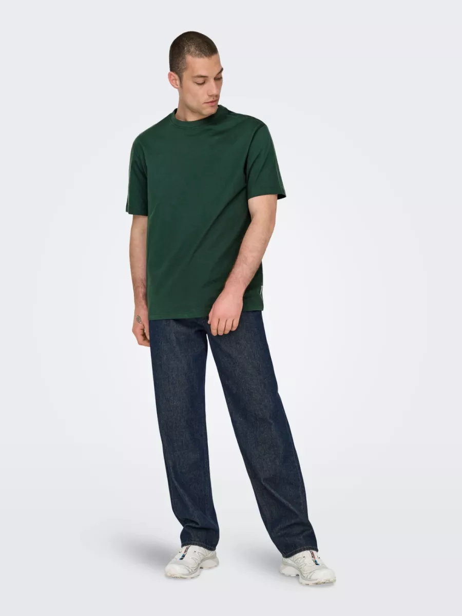 SONS-ONSFRED LIFE RLX SS TEE NOOS-22022532-Darkest spruce-GROEN