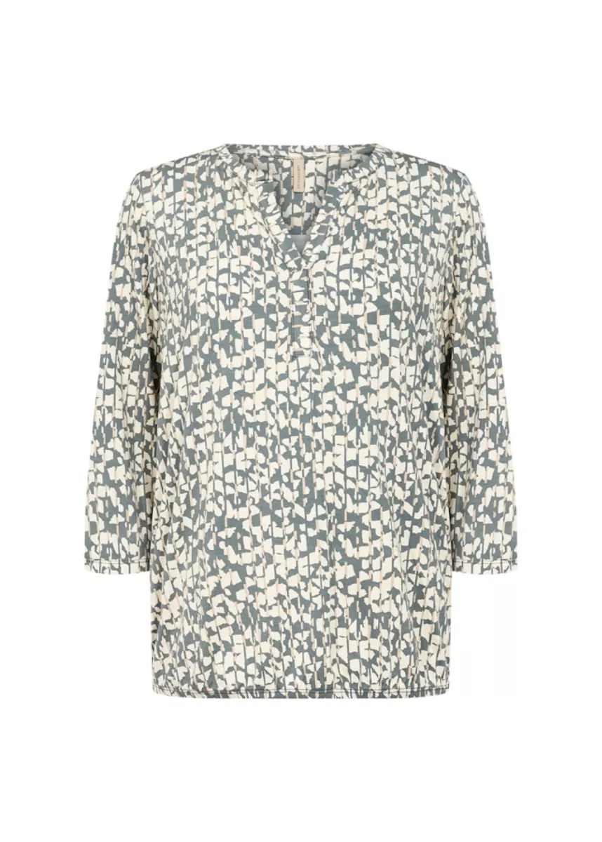 SOYA CONCEPTS-Shirt KM-Marica Aop 316-7390-GROEN COMBINATIES