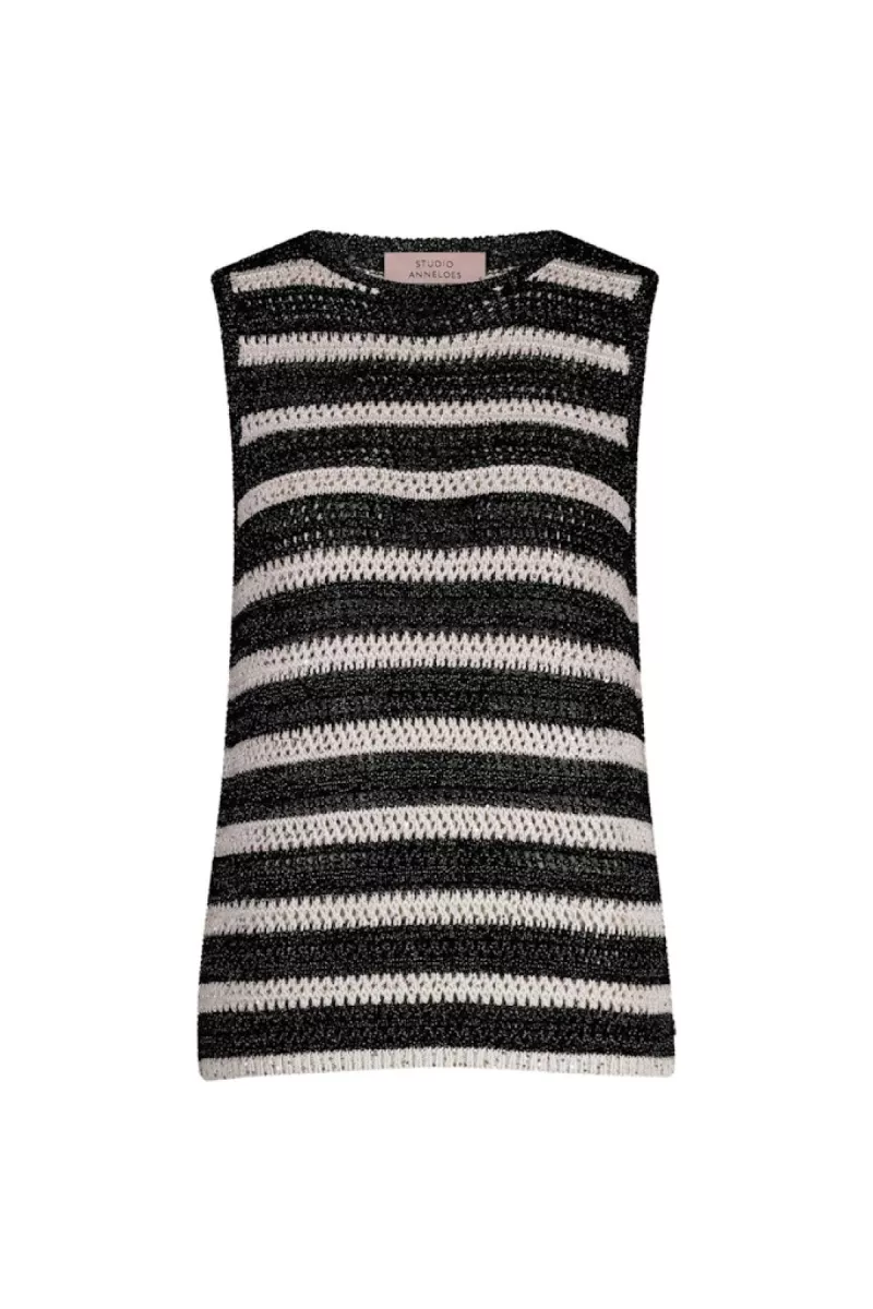 STUDIO ANNELOES-Charz crochet top-12938-1190 off white/black-OFF WHITE