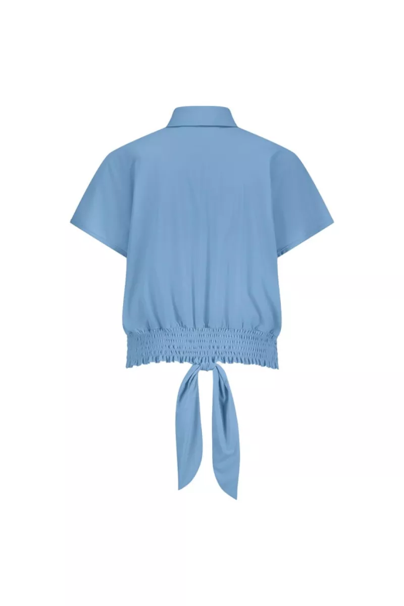 STUDIO ANNELOES-Lena blouse-12922-6000 mid blue-BLAUW