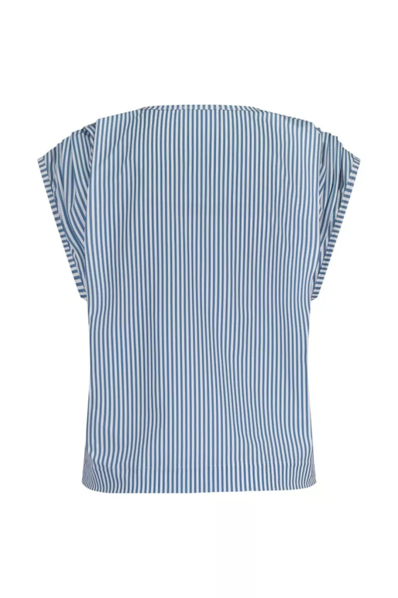 STUDIO ANNELOES-Leonie small stripe top-12927-1160 off white/midblue-OFF WHITE