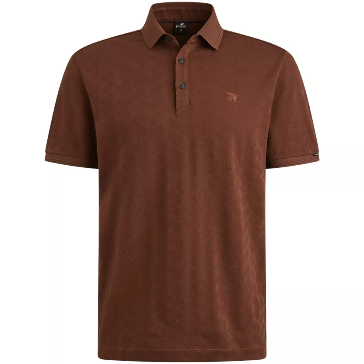 Vanguard-Short sleeve polo jacquard merceri-VPSS2505879-8252 Chocolate fondant-BRUIN