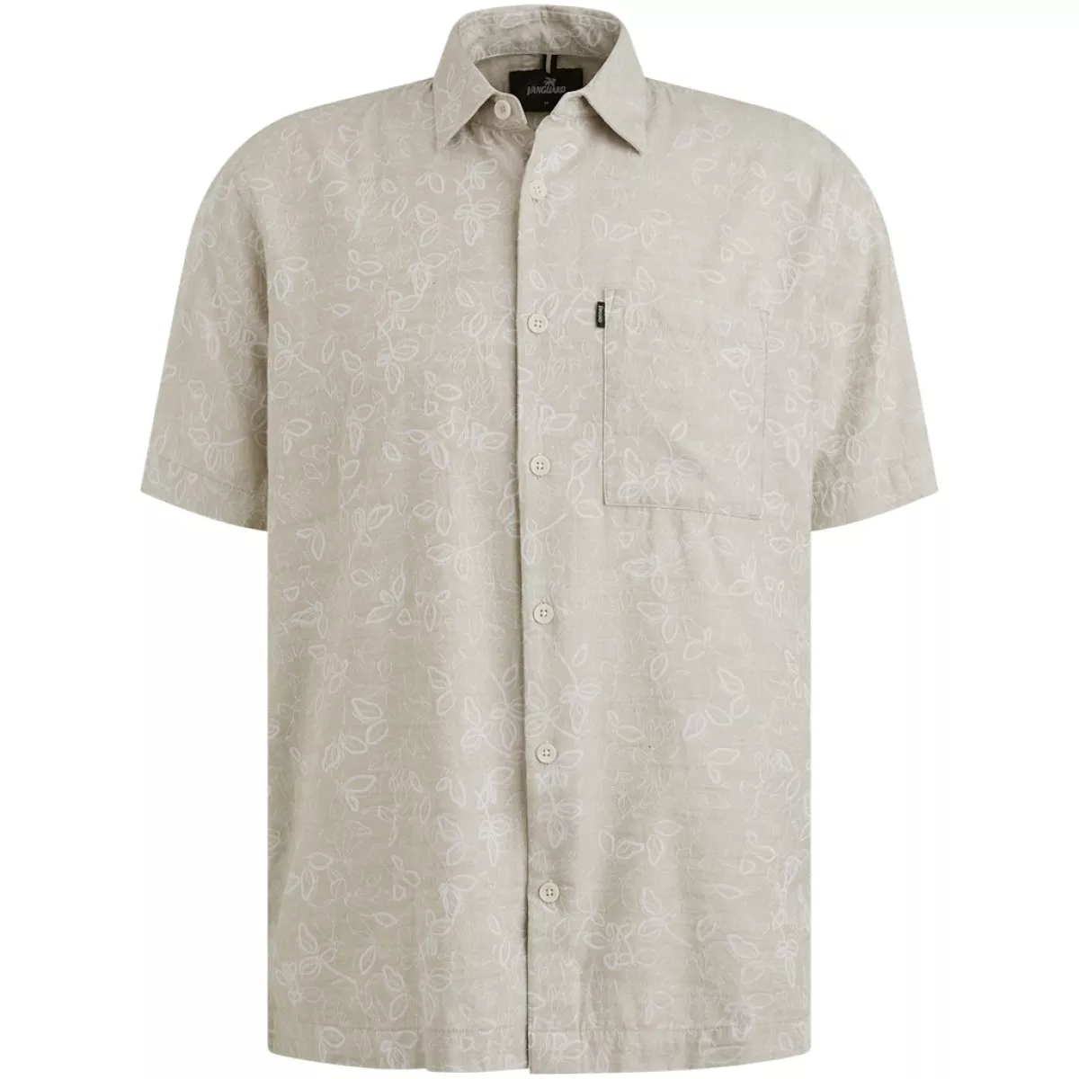 Vanguard-Short Sleeve Shirt Jacquard YD-VSIS2505284-7074 Silver lining-BEIGE