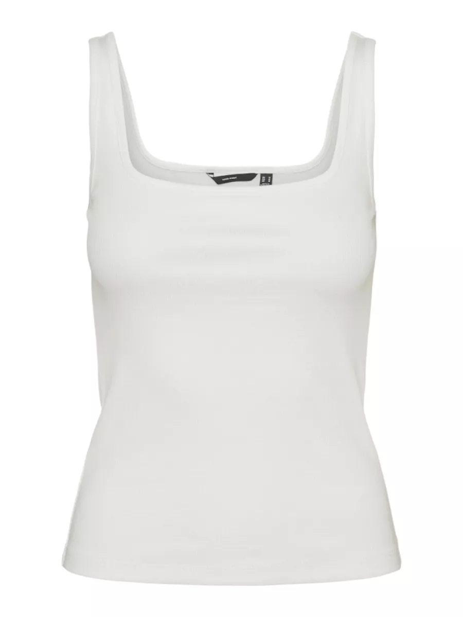 VERO MODA-VMCHLOE SL SHORT SQUARE TOP GA JRS-10306895-Cloud Dancer-OFF WHITE