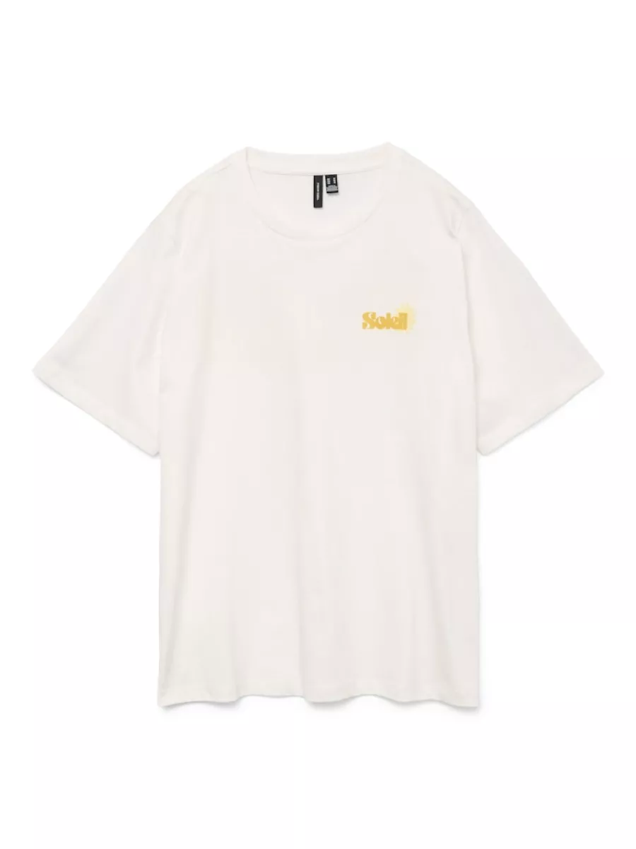 VERO MODA-VMDORIS CATY SS TOP BOX JRS GA-10329468-Snow White-OFF WHITE