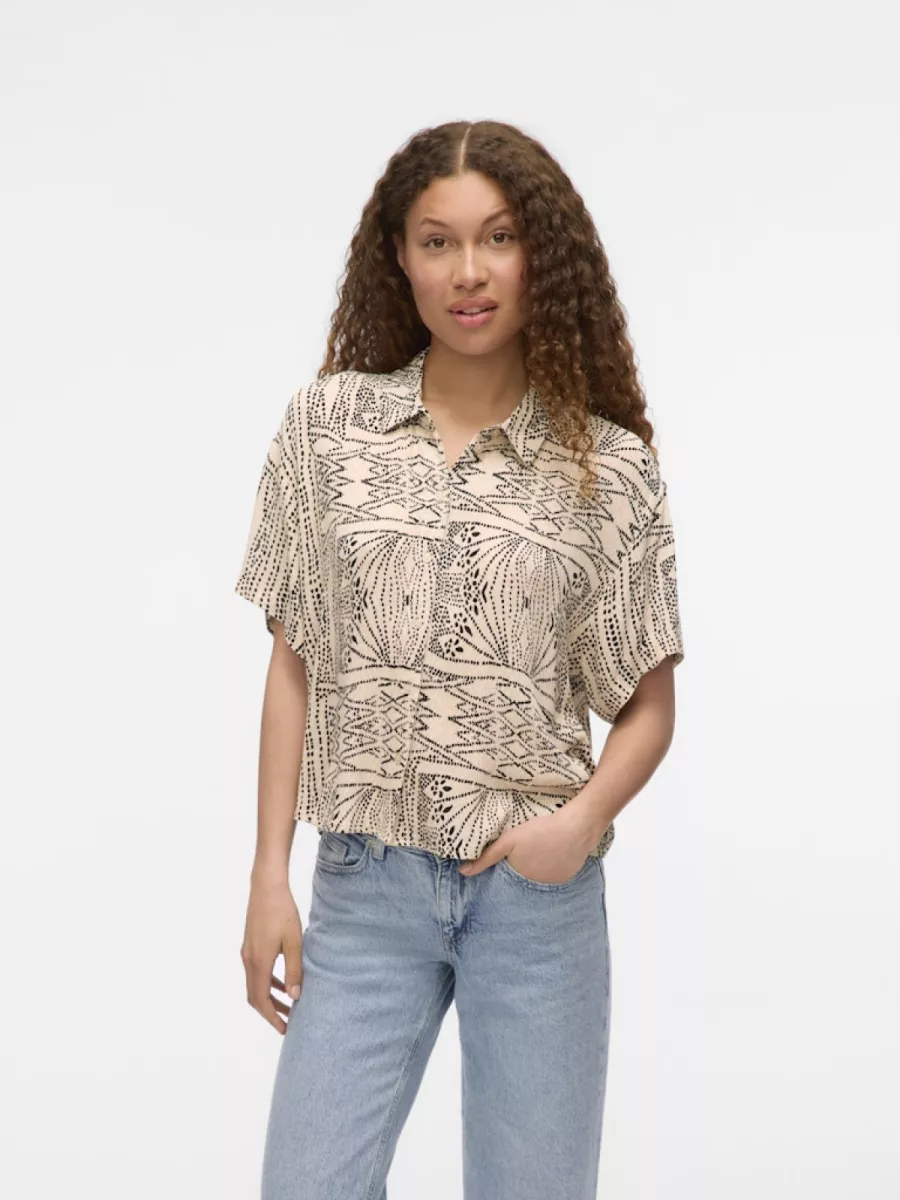 VERO MODA-VMMENNY S/S SHIRT WVN GA-10324137--ANTRACIET