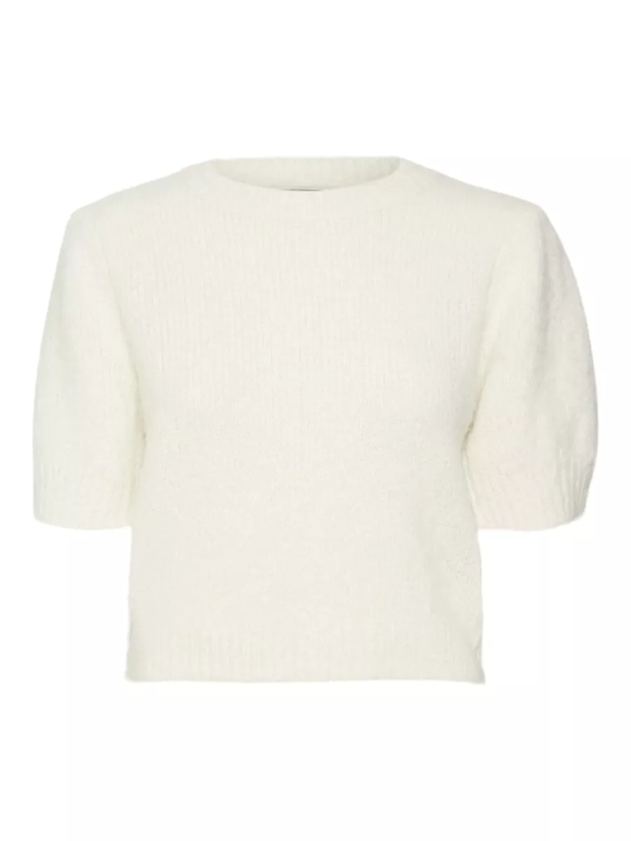 VERO MODA-VMNOVAH SS O-NECK PUFF PULLOVER GA-10320494-Birch-CREME