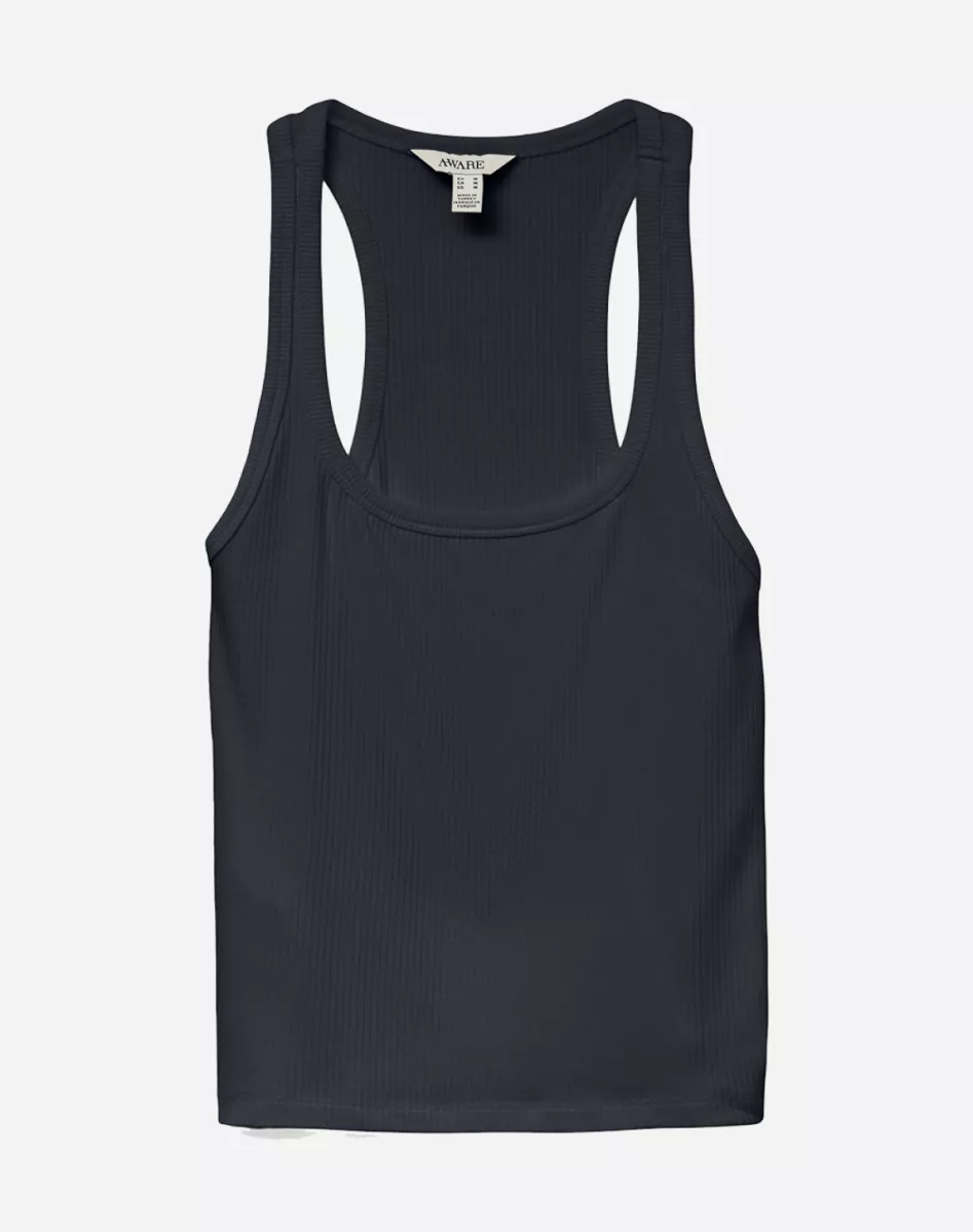 VERO MODA-VMRAECHEL U-NECK TANK TOP VMA-10328529-Dark Sapphire-BLAUW