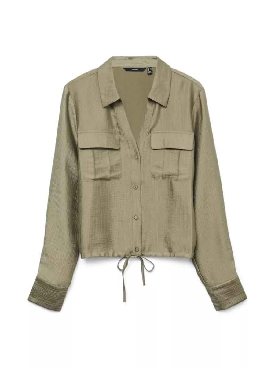 VERO MODA-VMTOMA LS TIE SHIRT WVN-10329452-Mermaid-ZEE GROEN