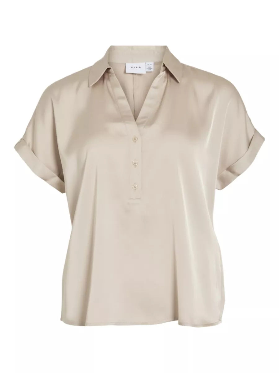 VILA-VIENNA RAVENNA S/S TOP - NOOS-14107405-Cement-CEMENT