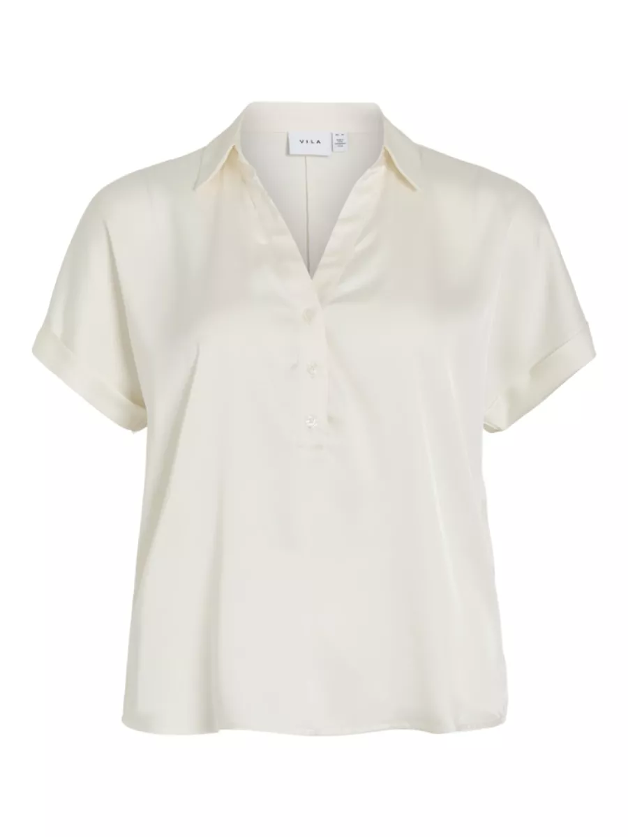 VILA-VIENNA RAVENNA S/S TOP - NOOS-14107405-Cloud Dancer-OFF WHITE