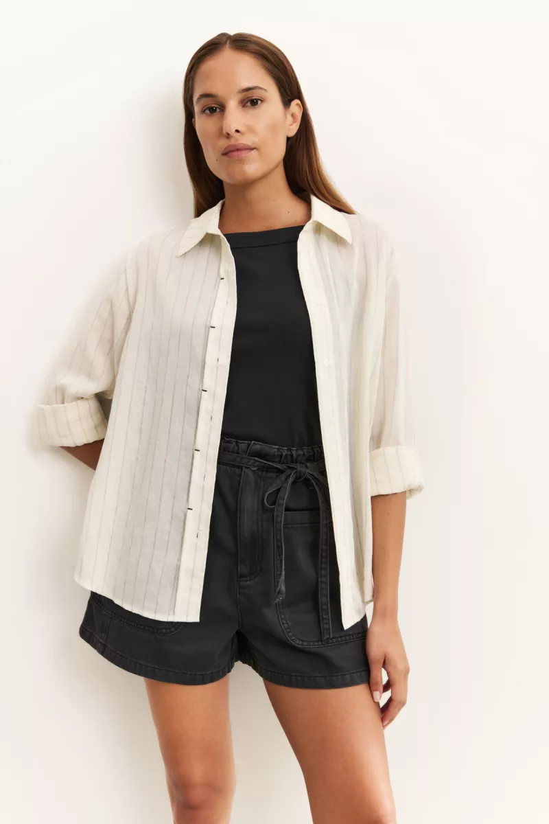 YAYA-Cargo garment-dye short; Cotton-01-321023-505-99989-ZWART COMBINATIES