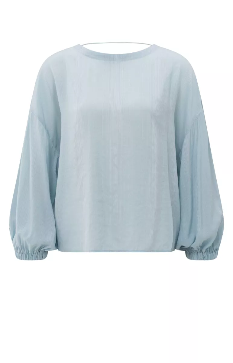 YAYA-Crinkle top with low back; Viscose/Polyamide/Polyester; 99992-01-701297-506-99992-BLUE