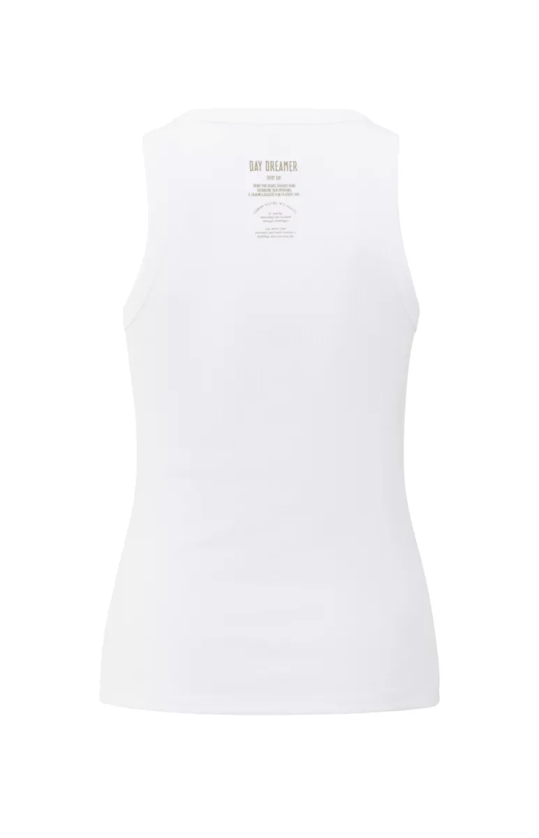 YAYA-Ribbed singlet with back print; Cotton/Elastane-01-729041-506-00000-OFF WHITE