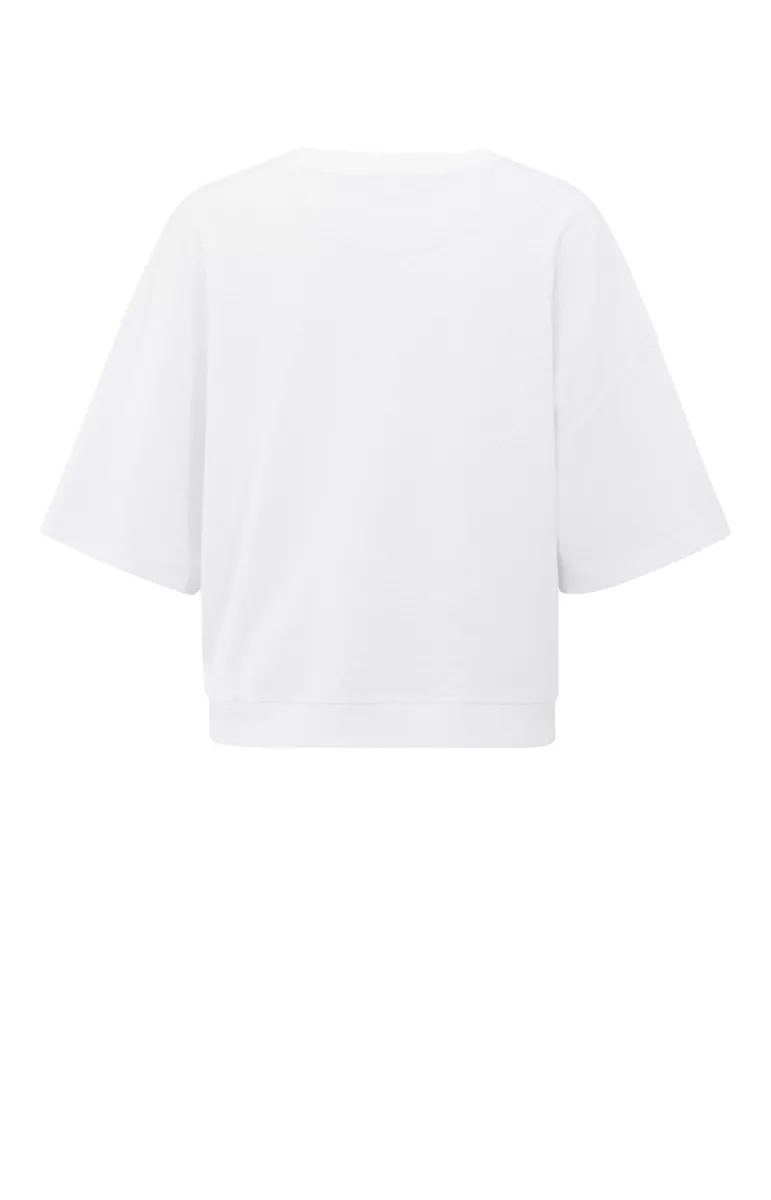 YAYA-T-shirt with slub texture; Cotton-01-109089-506-00000-OFF WHITE