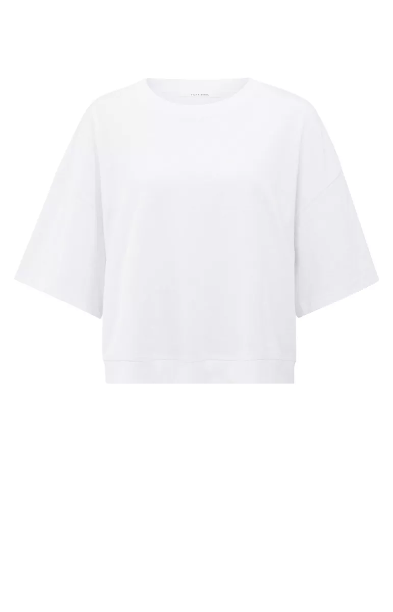 YAYA-T-shirt with slub texture; Cotton-01-109089-506-00000-OFF WHITE