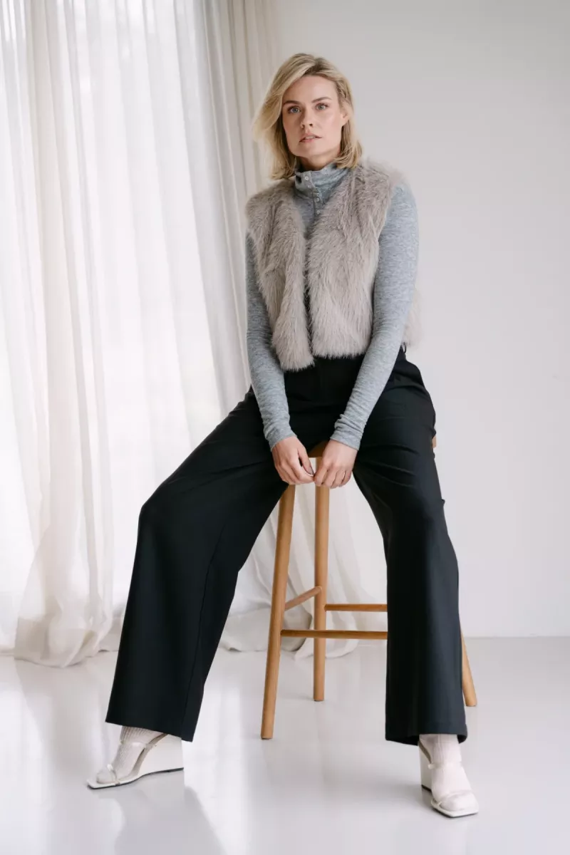 Aimee The Label-Shirt KM-Isla-Grey-GRIJS