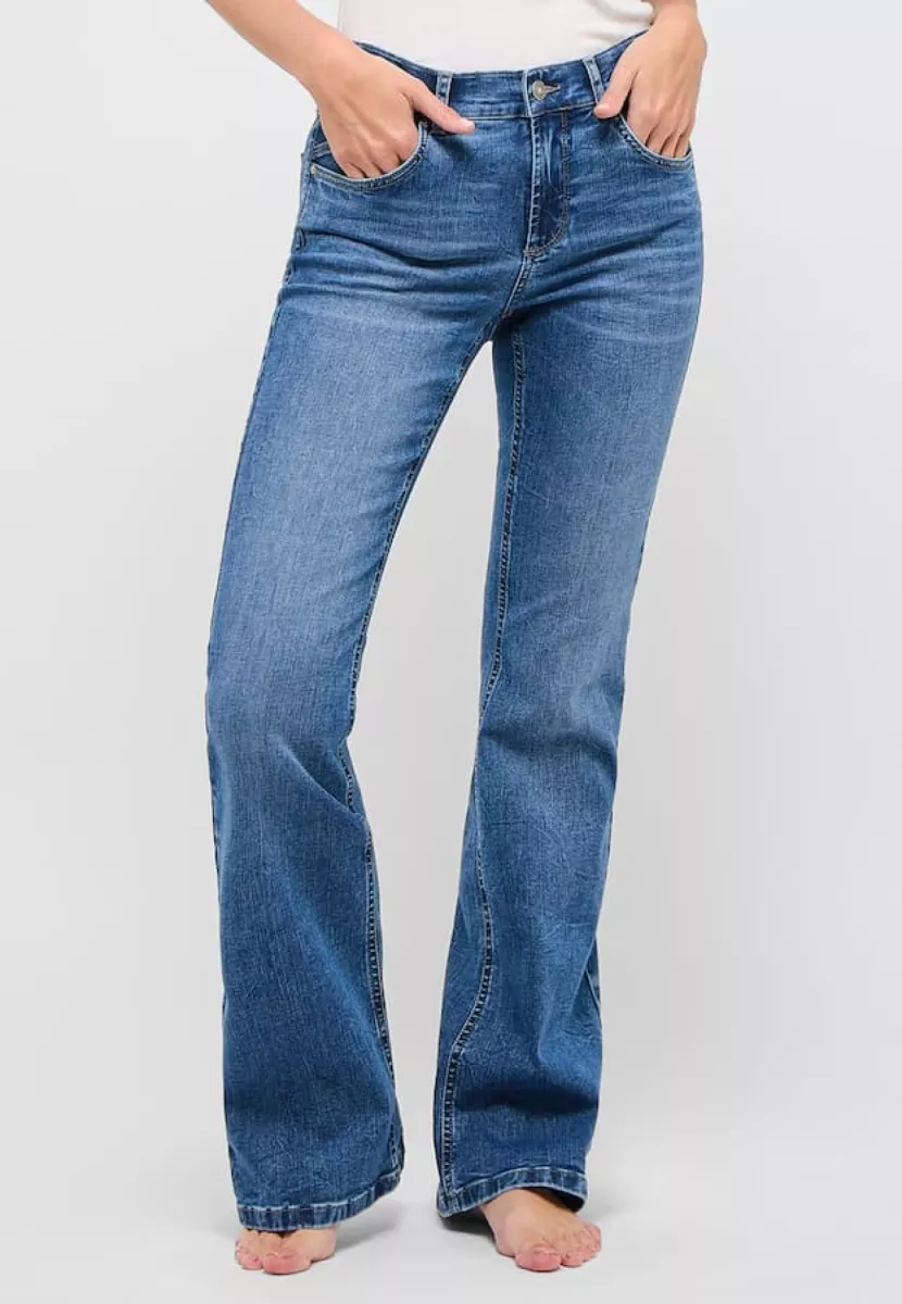 ANGELS-Leni Flared-8950346-33758 Mid Blue Random-JEANS
