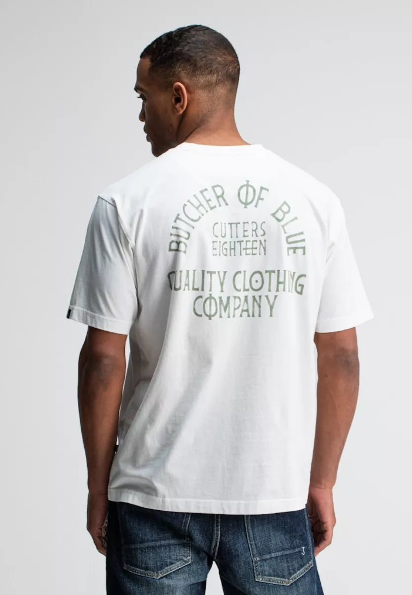 BUTCHER OF BLUE-Classic frat loose tee-M2522005-112 titan white-OFF WHITE
