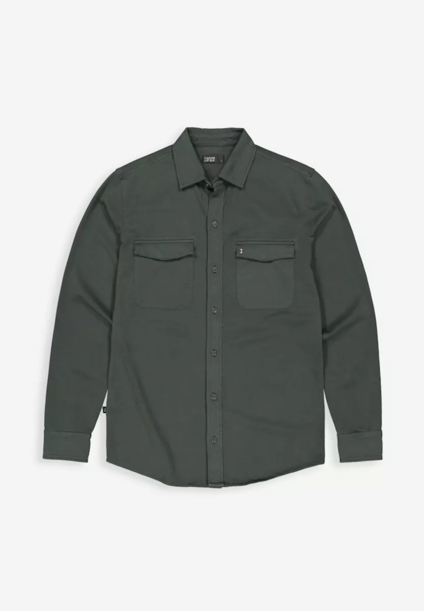 BUTCHER OF BLUE-Finn pocket jersey overshirt-M2524014-754 conda green-LEGERGROEN
