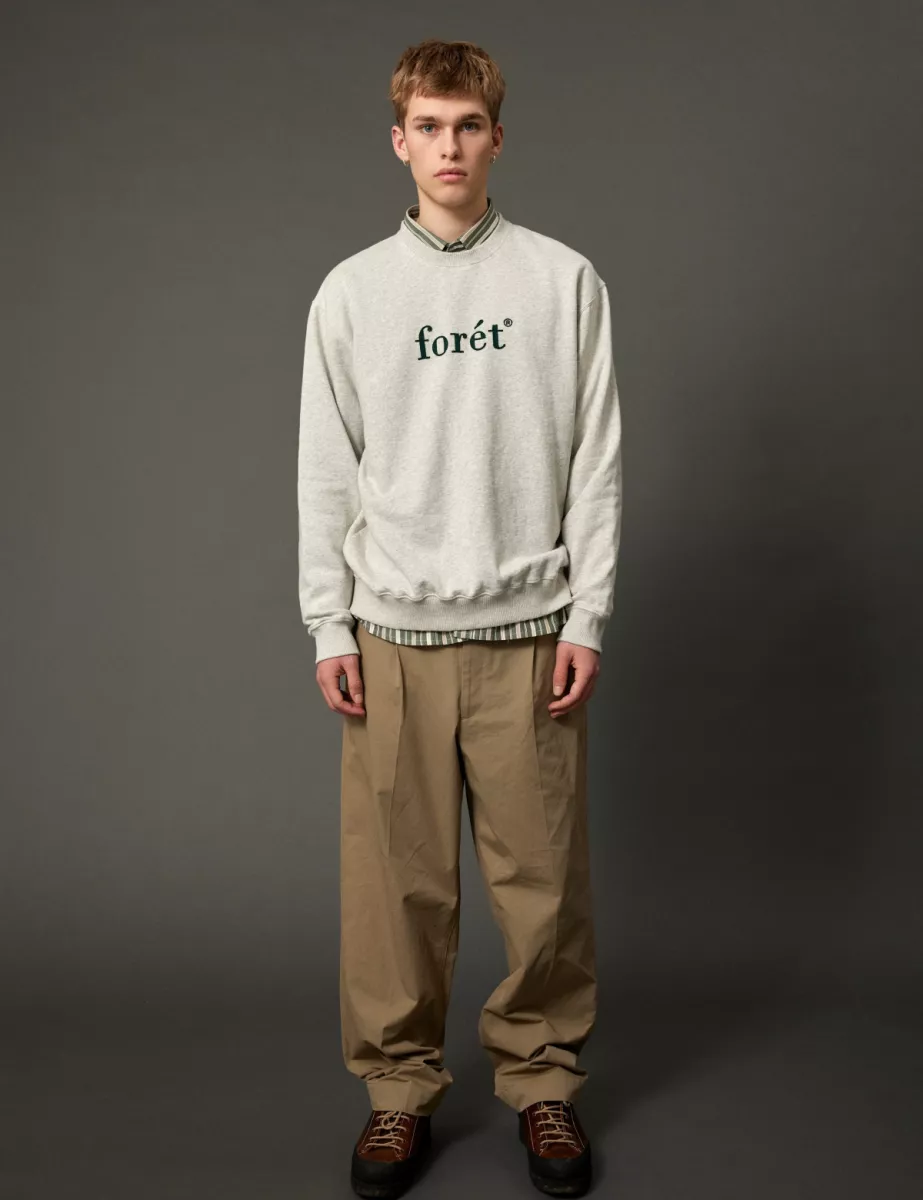 Foret-Boat sweatshirt-F7007-Snow melange dark green-WIT