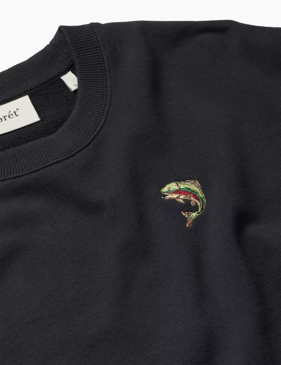 Foret-Fish sweatshirt-F7008-Black-ZWART