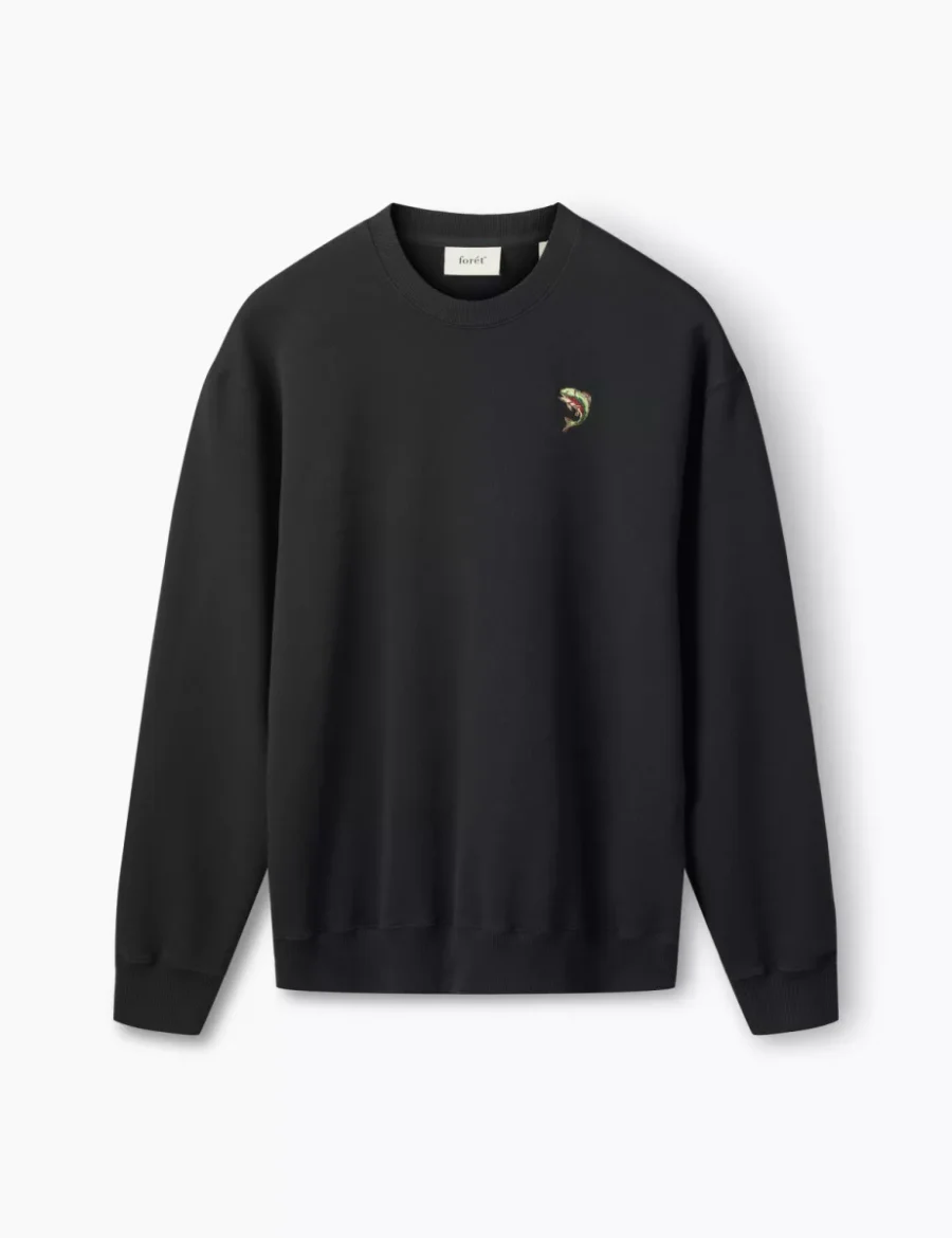 Foret-Fish sweatshirt-F7008-Black-ZWART