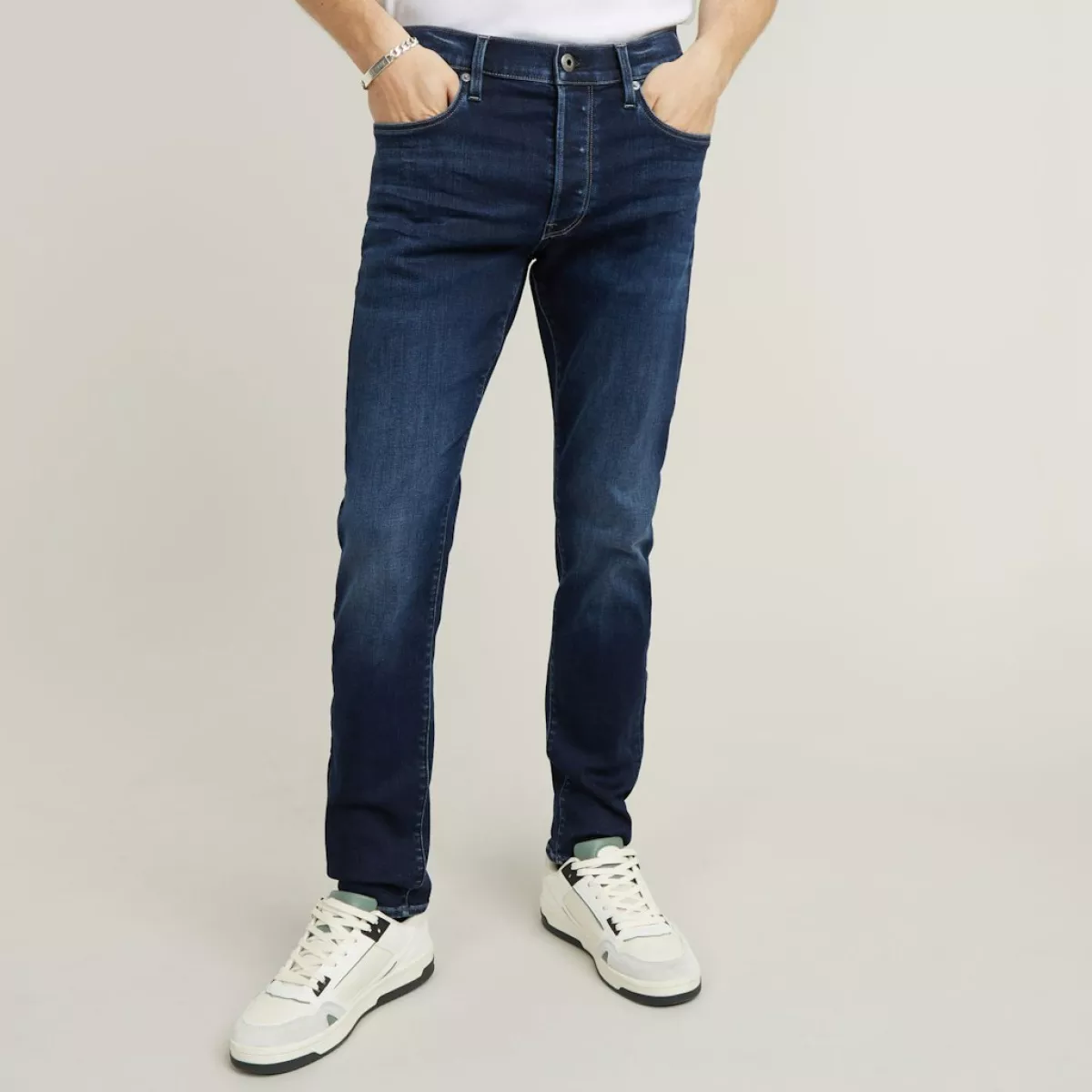 G-STAR-3301 Slim jeans-D25742-8968-89 dk aged-DONKER BLAUW