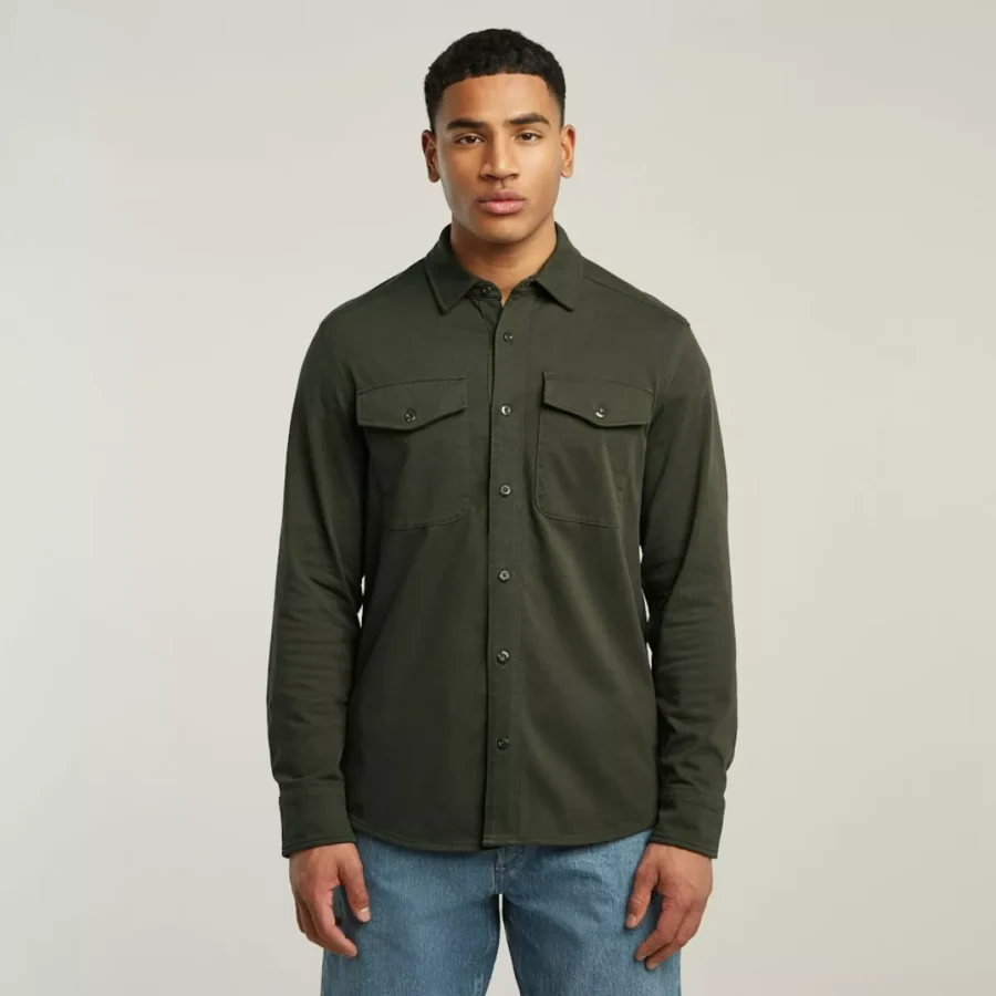 G-STAR-Jersey shirt marine pockets-D26765-C784-995 asfalt-DONKER GRIJS/GRAFIET