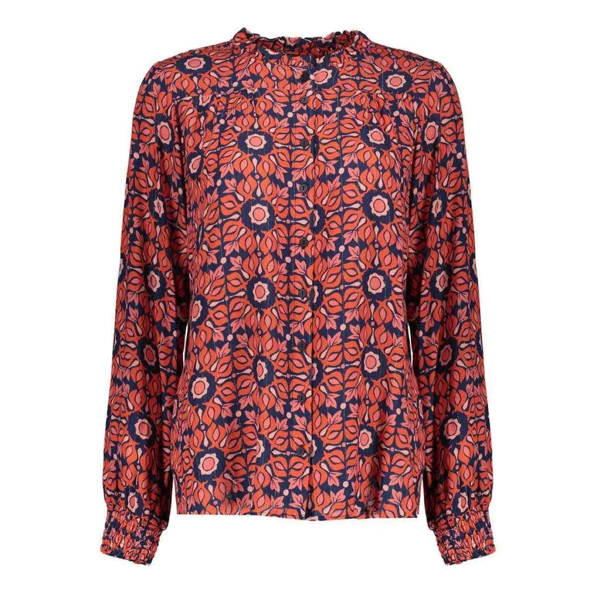 GEISHA-Blouse print-53611-20-420 pink/blue-PINK