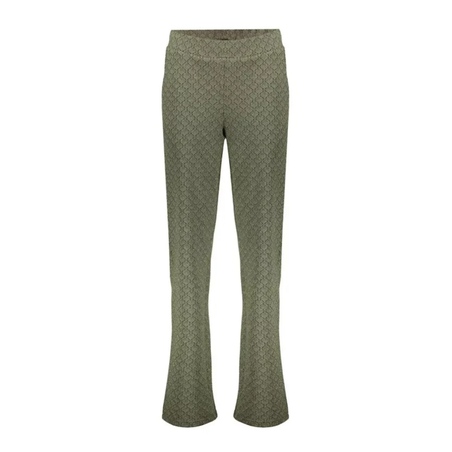 GEISHA-PAnts jacquard lurex-51684-20-530 green/black-GROEN