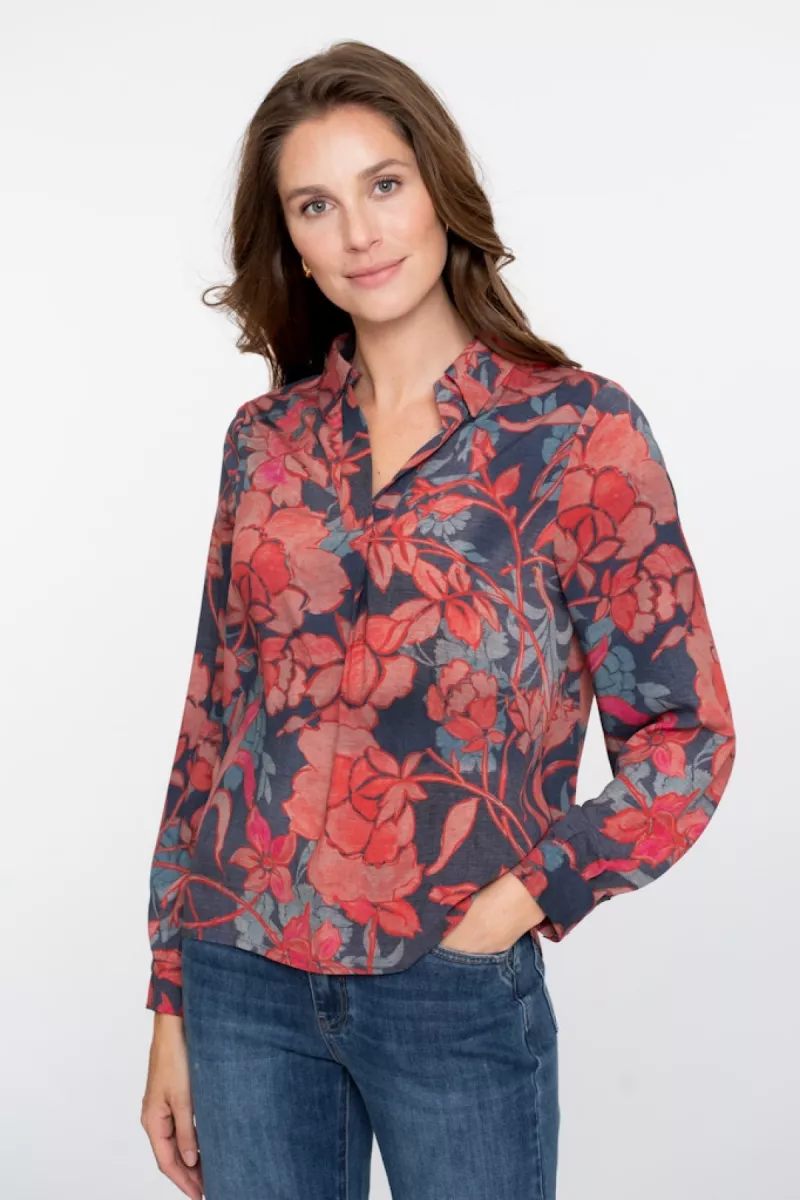 GEISHA-Top print-53648-20-625 blue/red-LILA