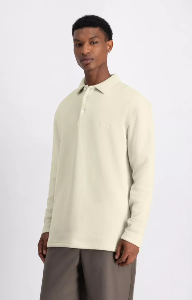 Law of the Sea-Erato long sleeve sweat polo-10251-802 parchment-ZAND