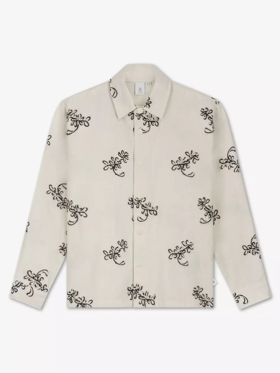 Law of the Sea-Haddock embroidered shirt-10291-901 coconut milk-OFF WHITE