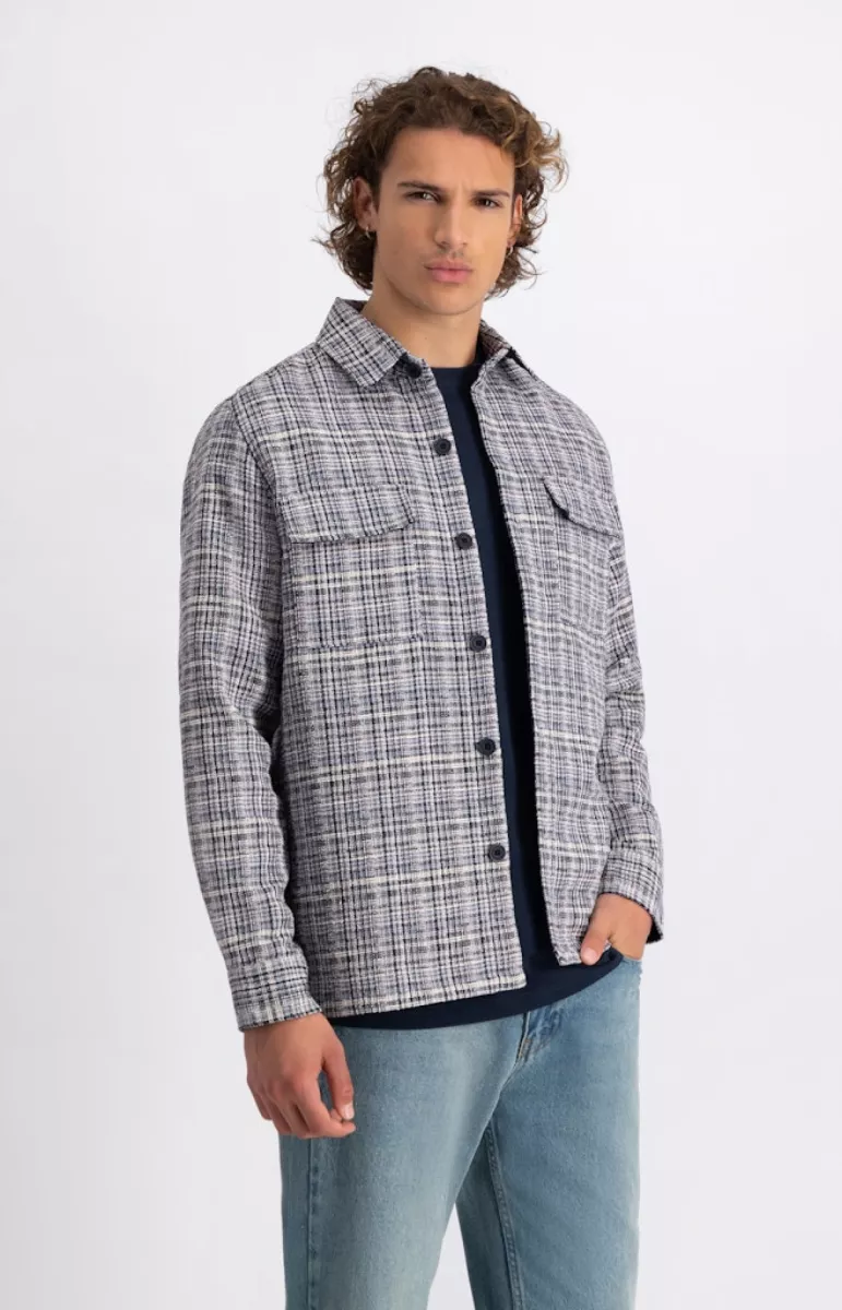Law of the Sea-Octopus multi colour check shirt-10220-301 sky captain-NAVY