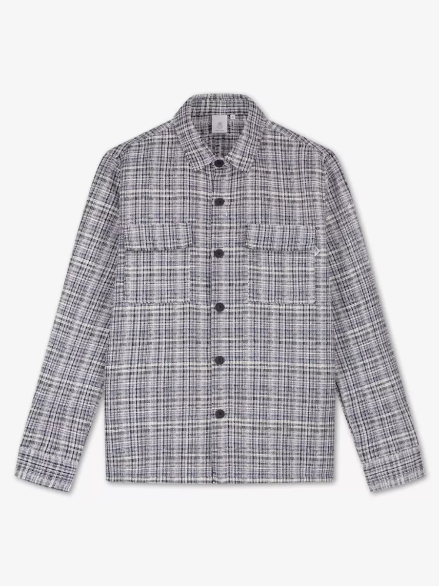 Law of the Sea-Octopus multi colour check shirt-10220-301 sky captain-NAVY