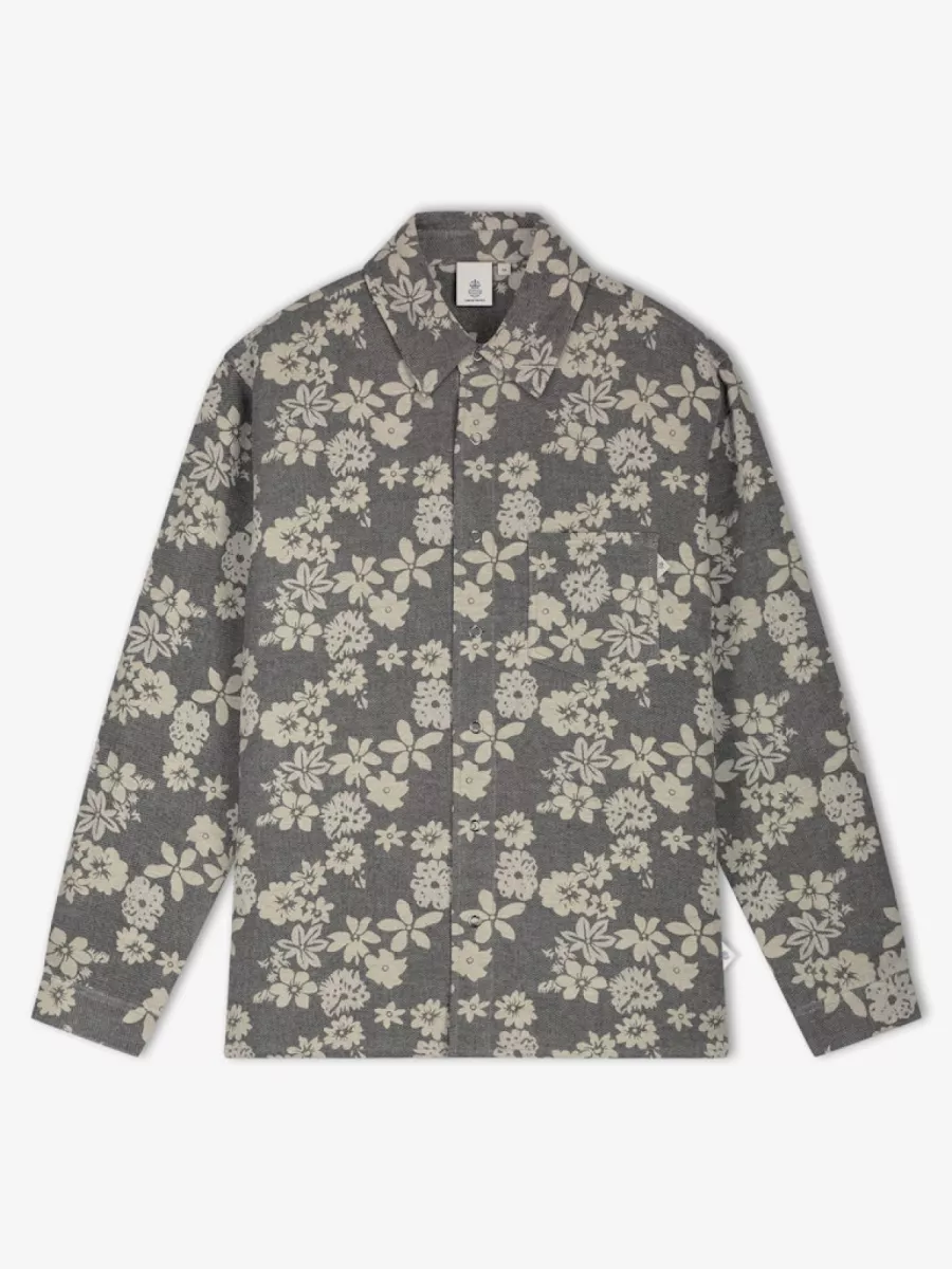 Law of the Sea-Ostara flower shirt-10221-100 black-ZWART
