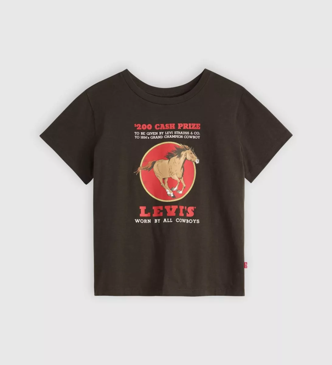 LEVI STRAUSS-Graphic Boxy Tshirt Western Archival-A8804-0063-ZWART