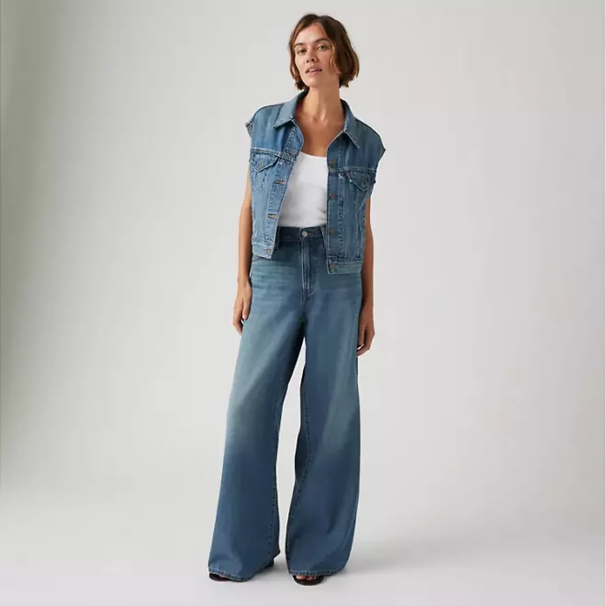 LEVI STRAUSS-XL Straight Stop Flaxing-A8701-0009-DENIM