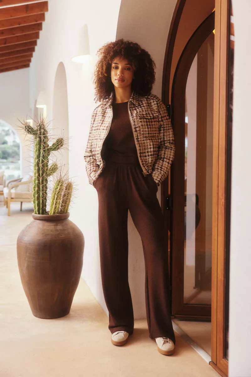 LOFTY MANNER-Pantalon-QH33 - Trouser Raja-212 dark brown-DONKER BRUIN