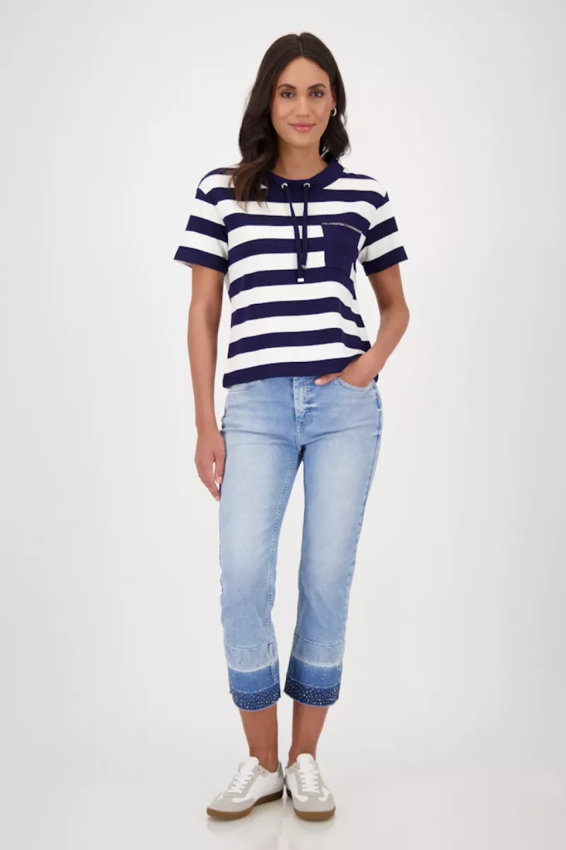 Monari--409921-719 Navy blue striped-NAVY