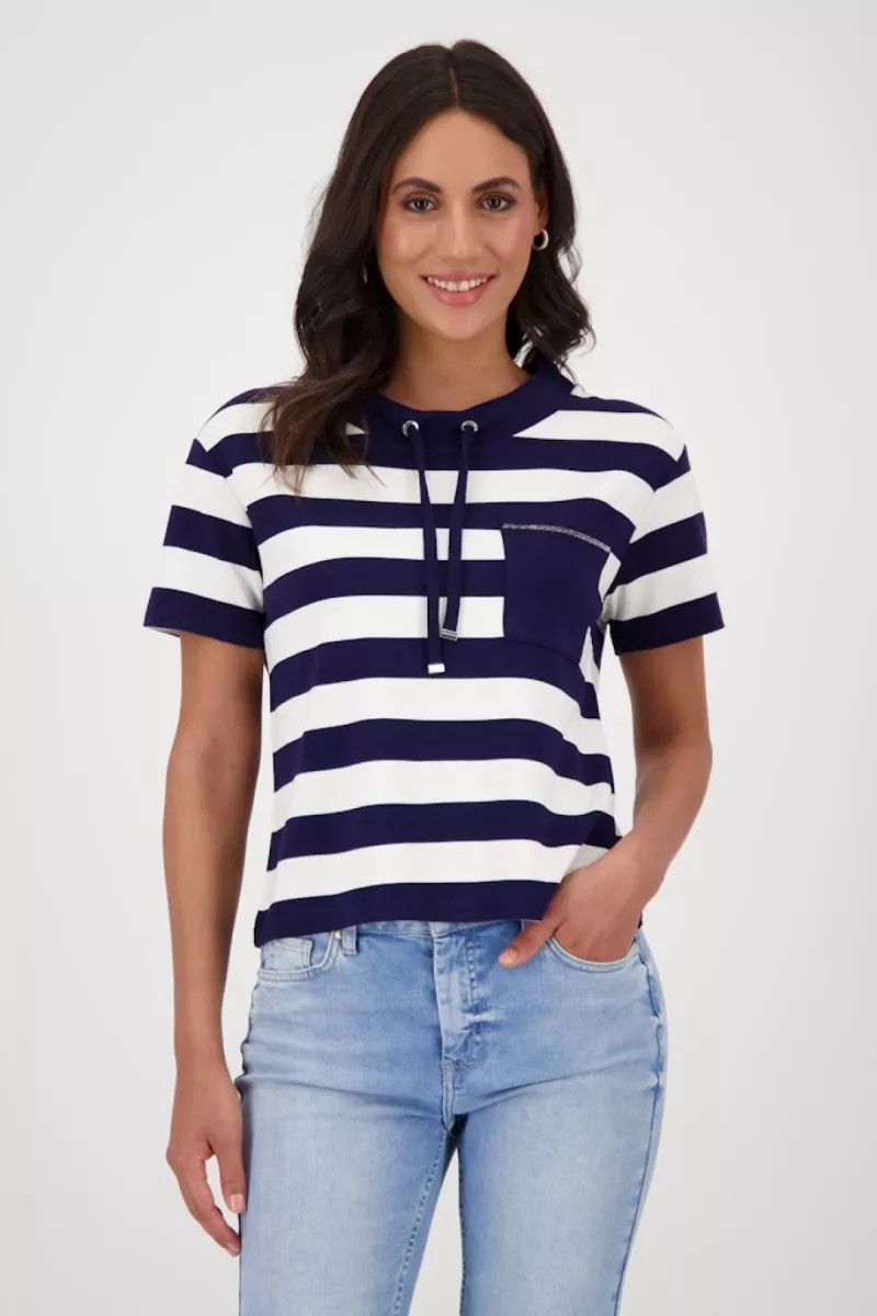 Monari--409921-719 Navy blue striped-NAVY